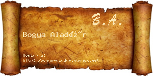 Bogya Aladár névjegykártya