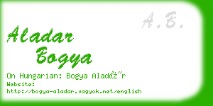 aladar bogya business card
